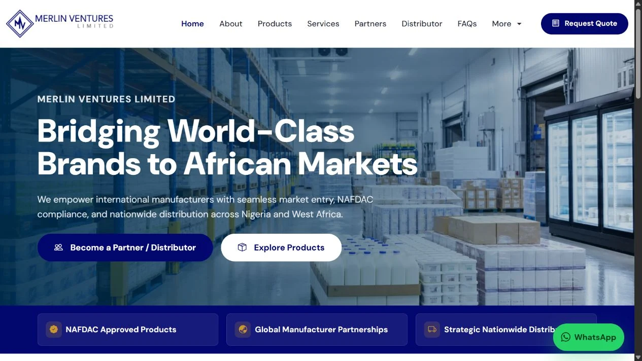 Screenshot of the Merlin Ventures Limited website, captured 29 October 2026.
